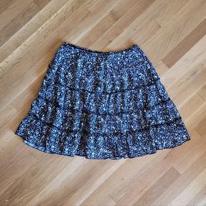 Target Studio 253 Black and White Flowy Floral Skirt Size L